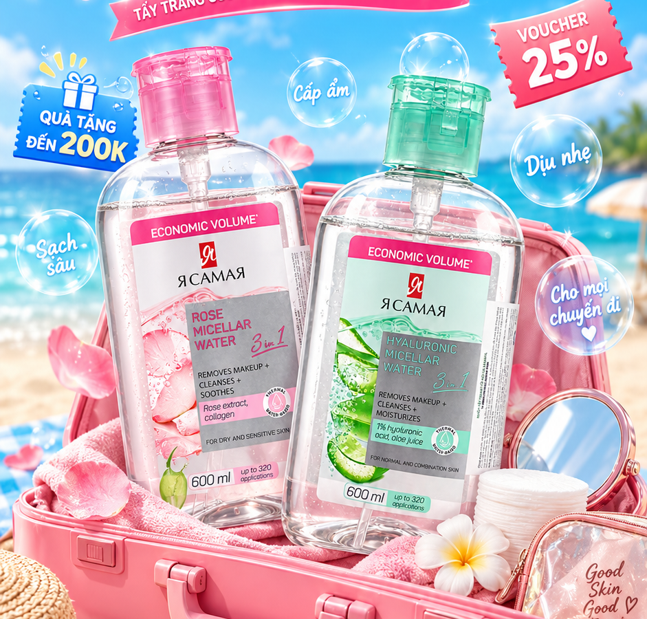 Nước tẩy trang ya samaya rose và lô hội