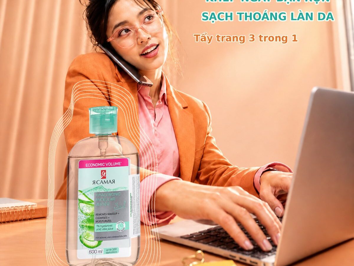 Nước tẩy trang YA SAMAYA Hyaluronic 3 trong 1 cho dân văn phòng