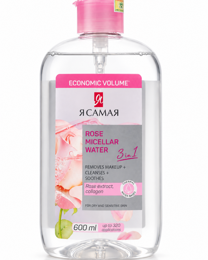 Nước tẩy trang YA SAMAYA Rose Micellar Water 600ml cho da khô và da nhạy cảm