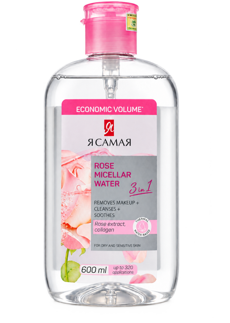 Nước tẩy trang YA SAMAYA Rose Micellar Water 600ml cho da khô và da nhạy cảm